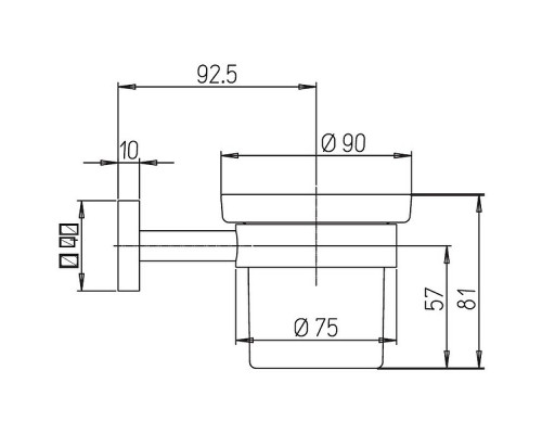 Приобрести Стакан для зубных щеток Paini Pixel 81CR041BI Хром в магазине сантехники Santeh-Crystal.ru