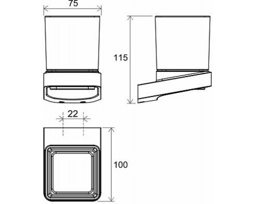 Купить Стакан для зубных щеток Ravak 10° X07P557 Черный матовый в магазине сантехники Santeh-Crystal.ru