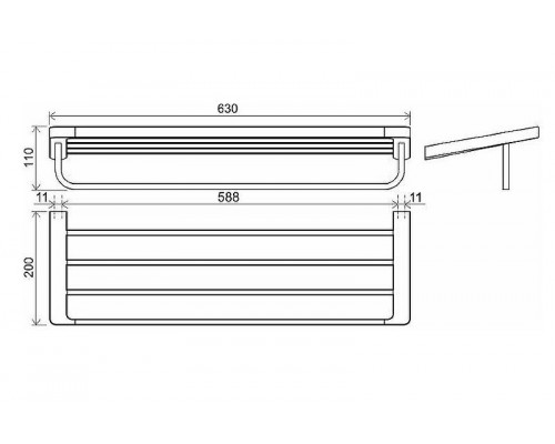 Купить Полка для полотенец Ravak 10° X07P563 Черная матовая в магазине сантехники Santeh-Crystal.ru