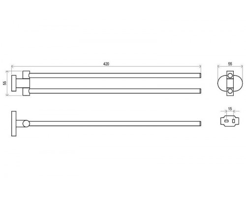 Приобрести Полотенцедержатель Ravak 10° X07P319 поворотный Хром в магазине сантехники Santeh-Crystal.ru