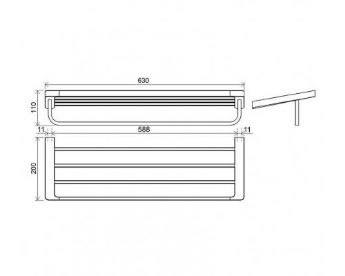 Купить Полка для полотенец Ravak 10° X07P327 Хром в магазине сантехники Santeh-Crystal.ru