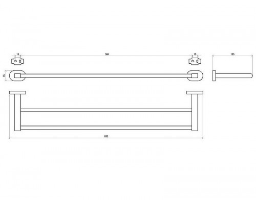 Купить Полотенцедержатель Ravak Chrome CR 320.00 X07P193 двойной Хром в магазине сантехники Santeh-Crystal.ru
