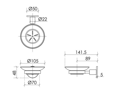Мыльница Sancos Base SC9031GG Вороненая сталь