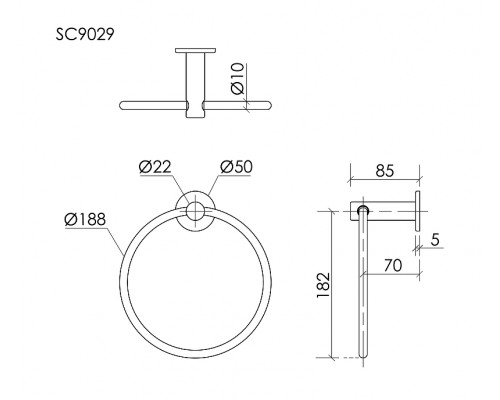 Кольцо для полотенец Sancos Base SC9029BN цвет Никель брашированный