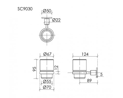 Стакан для зубных щеток Sancos Base SC9030BN цвет Никель брашированный