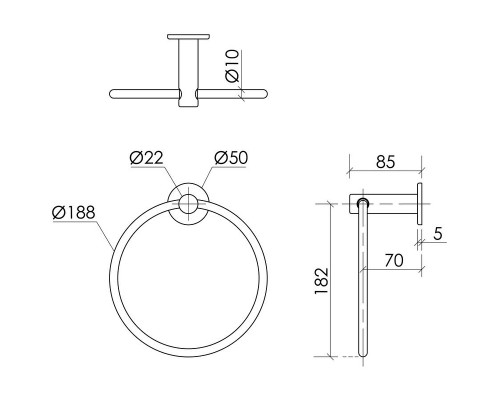 Кольцо для полотенец Sancos Base SC9029MB Черное матовое