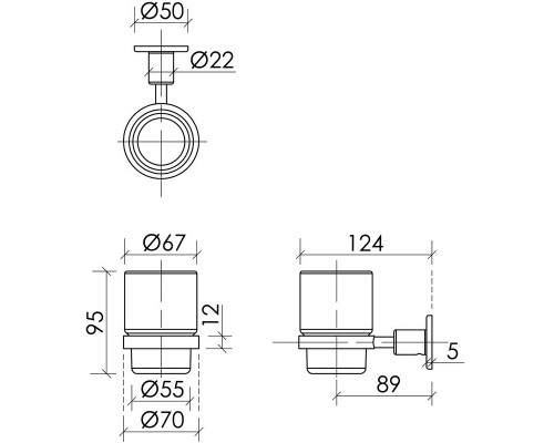 Стакан для зубных щеток Sancos Base SC9030BG Золото брашированное