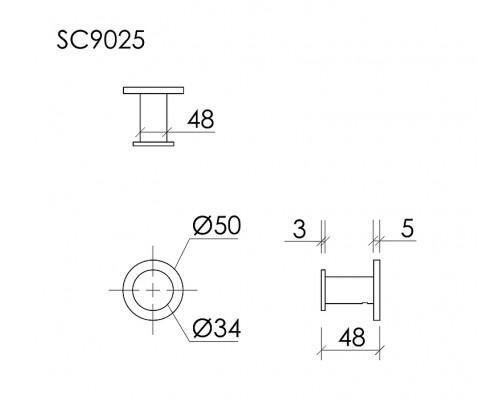 Крючок Sancos База (Base) SC9025BB цвет Брашированная бронза