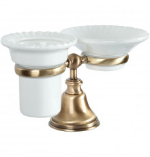 Стакан для зубных щеток с мыльницей TW Harmony TWHA141br Бронза