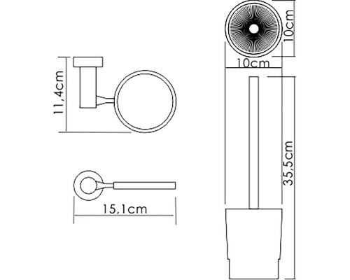 Заказать Ершик для унитаза WasserKRAFT K-28227 Хром Белый в магазине сантехники Santeh-Crystal.ru