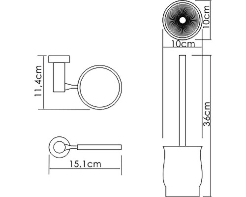 Приобрести Ершик для унитаза WasserKRAFT K-24227 Хром Белый в магазине сантехники Santeh-Crystal.ru