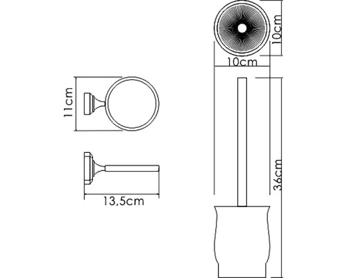 Заказать Ершик для унитаза WasserKRAFT K-24127 Хром Белый в магазине сантехники Santeh-Crystal.ru