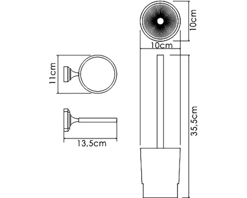 Купить Ершик для унитаза WasserKRAFT K-28127 Хром Белый в магазине сантехники Santeh-Crystal.ru
