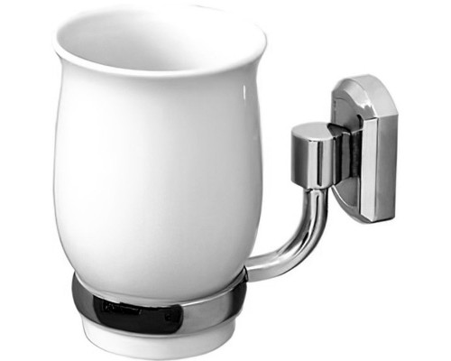Приобрести Стакан для зубных щеток WasserKRAFT K-24128 Хром Белый в магазине сантехники Santeh-Crystal.ru