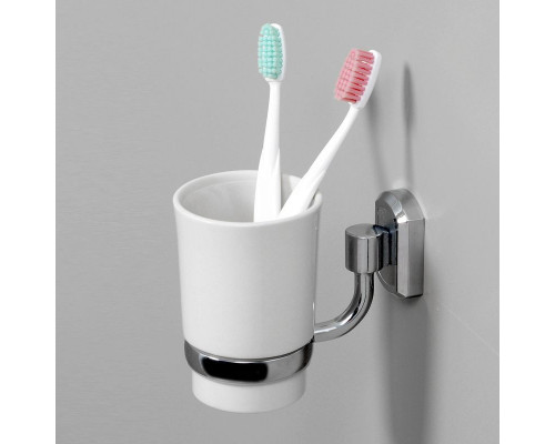 Заказать Стакан для зубных щеток WasserKRAFT K-28128 Хром Белый в магазине сантехники Santeh-Crystal.ru