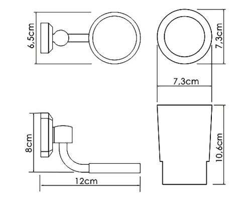 Заказать Стакан для зубных щеток WasserKRAFT K-28128 Хром Белый в магазине сантехники Santeh-Crystal.ru