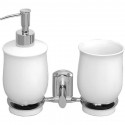 Дозатор для жидкого мыла WasserKRAFT K-24189 со стаканом для зубных щеток Хром Белый Дозатор для жидкого мыла WasserKRAFT K-24189 со стаканом для зубных щеток Хром Белый
