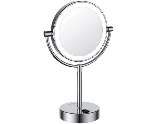 Купить Косметическое зеркало WasserKRAFT K-1005 с подсветкой с увеличением Хром в магазине сантехники Santeh-Crystal.ru