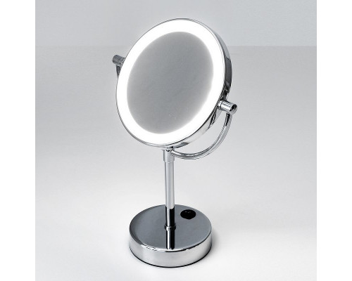 Купить Косметическое зеркало WasserKRAFT K-1005 с подсветкой с увеличением Хром в магазине сантехники Santeh-Crystal.ru