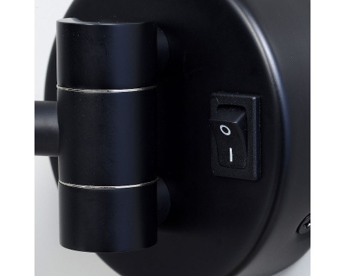 Приобрести Косметическое зеркало WasserKRAFT K-1004BLACK с подсветкой с увеличением Черное матовое в магазине сантехники Santeh-Crystal.ru