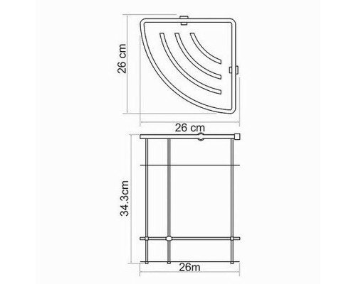 Купить Полка корзина WasserKRAFT K-522 угловая Хром в магазине сантехники Santeh-Crystal.ru