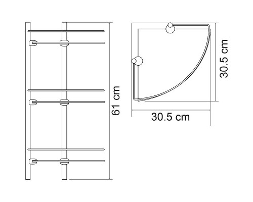 Купить Стеклянная полка WasserKRAFT K-3133W угловая Белая в магазине сантехники Santeh-Crystal.ru