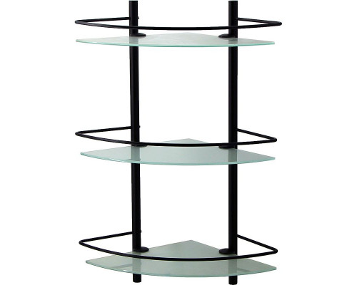 Заказать Стеклянная полка WasserKRAFT K-3133B угловая Черная в магазине сантехники Santeh-Crystal.ru