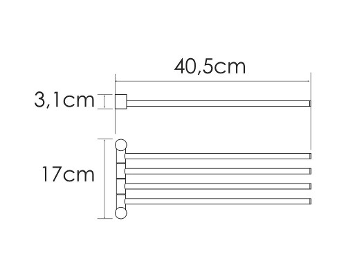 Приобрести Полотенцедержатель WasserKRAFT K-1034N поворотный Никель в магазине сантехники Santeh-Crystal.ru