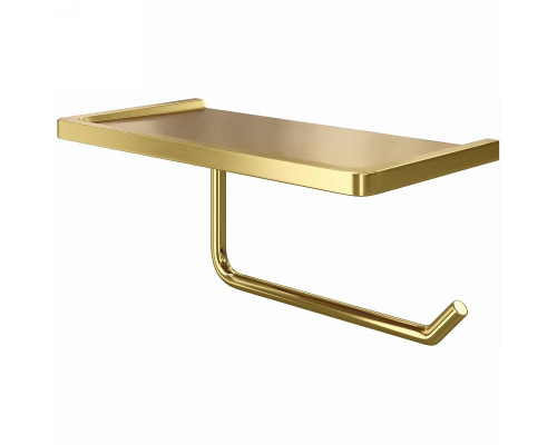 Приобрести Держатель туалетной бумаги WasserKRAFT K-1625 с полкой Золото матовое в магазине сантехники Santeh-Crystal.ru