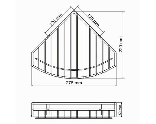 Купить Полка корзина WasserKRAFT K-1211 угловая Хром в магазине сантехники Santeh-Crystal.ru