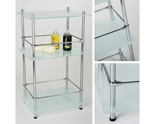 Купить Стеклянная полка WasserKRAFT K-4033 Хром в магазине сантехники Santeh-Crystal.ru