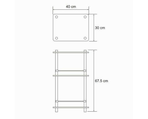 Купить Стеклянная полка WasserKRAFT K-4033 Хром в магазине сантехники Santeh-Crystal.ru