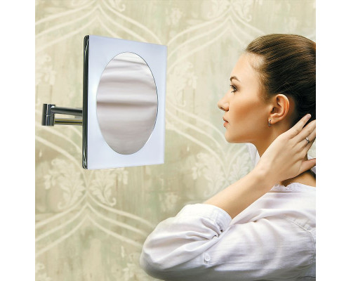 Купить Косметическое зеркало WasserKRAFT K-1008 с подсветкой с увеличением Хром в магазине сантехники Santeh-Crystal.ru