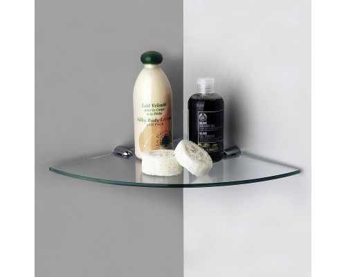 Купить Стеклянная полка WasserKRAFT K-533 угловая Хром в магазине сантехники Santeh-Crystal.ru