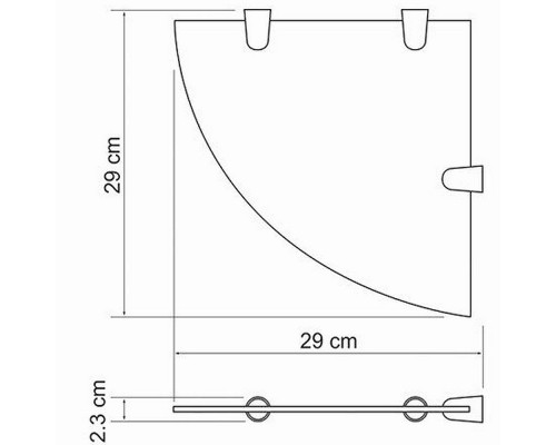 Купить Стеклянная полка WasserKRAFT K-533 угловая Хром в магазине сантехники Santeh-Crystal.ru