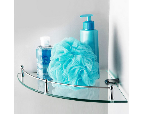 Заказать Стеклянная полка WasserKRAFT K-544 угловая Хром в магазине сантехники Santeh-Crystal.ru