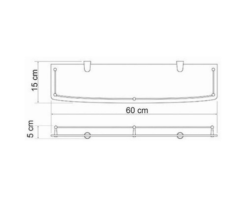 Заказать Стеклянная полка WasserKRAFT K-555 Хром в магазине сантехники Santeh-Crystal.ru