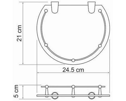 Приобрести Стеклянная полка WasserKRAFT K-566 Хром в магазине сантехники Santeh-Crystal.ru