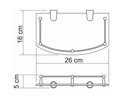 Купить Стеклянная полка WasserKRAFT K-588 Хром в магазине сантехники Santeh-Crystal.ru