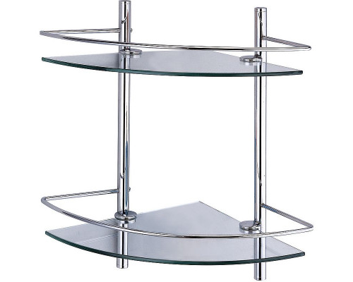 Приобрести Стеклянная полка WasserKRAFT K-3122 угловая Хром в магазине сантехники Santeh-Crystal.ru