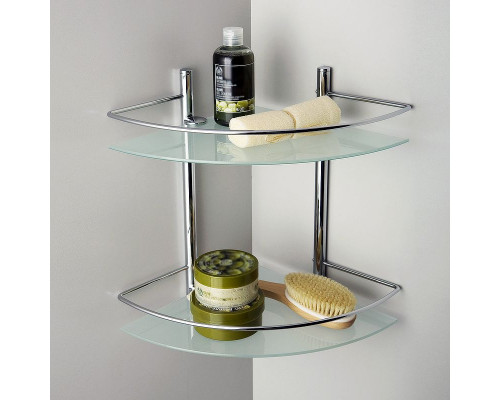 Приобрести Стеклянная полка WasserKRAFT K-3122 угловая Хром в магазине сантехники Santeh-Crystal.ru