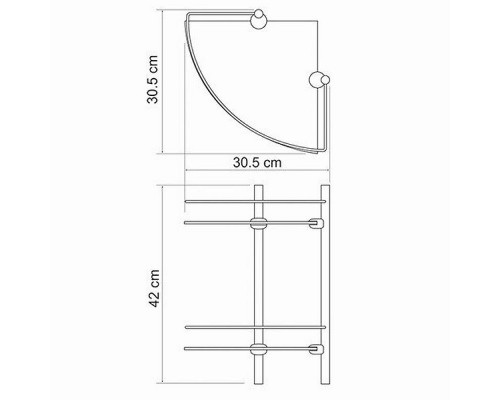 Приобрести Стеклянная полка WasserKRAFT K-3122 угловая Хром в магазине сантехники Santeh-Crystal.ru