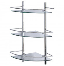 Стеклянная полка WasserKRAFT K-3133 угловая Хром