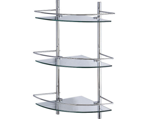 Заказать Стеклянная полка WasserKRAFT K-3133 угловая Хром в магазине сантехники Santeh-Crystal.ru