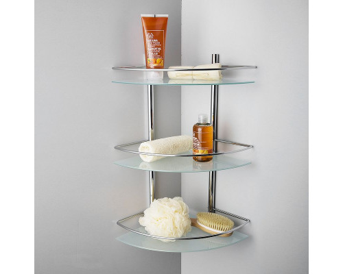 Заказать Стеклянная полка WasserKRAFT K-3133 угловая Хром в магазине сантехники Santeh-Crystal.ru