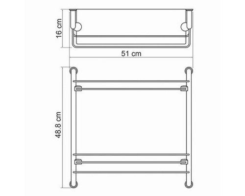 Купить Стеклянная полка WasserKRAFT K-2022 Хром в магазине сантехники Santeh-Crystal.ru