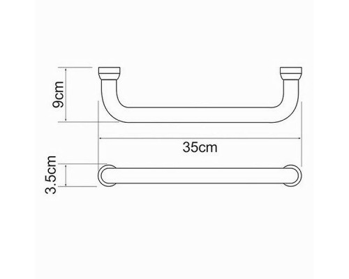 Купить Поручень WasserKRAFT K-1066 Хром в магазине сантехники Santeh-Crystal.ru