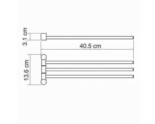 Заказать Полотенцедержатель WasserKRAFT K-1033 поворотный Хром в магазине сантехники Santeh-Crystal.ru