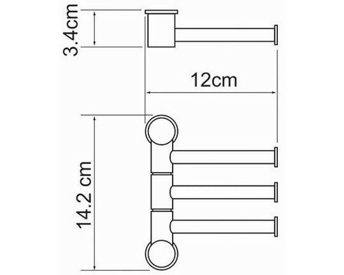 Заказать Полотенцедержатель WasserKRAFT K-1053 поворотный Хром в магазине сантехники Santeh-Crystal.ru