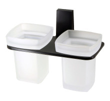 Стакан для зубных щеток WasserKRAFT Abens K-3228D двойной Черный матовый